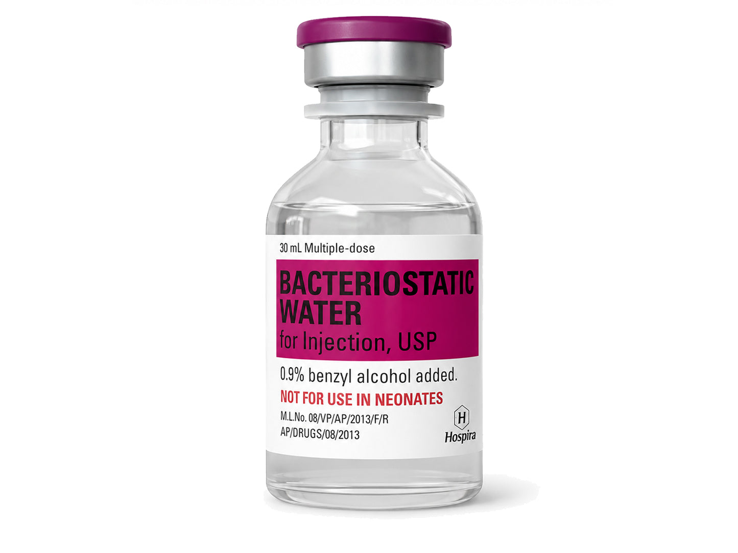 Bacteriostatic Water 30 mL multi-dose vial for lab and research supply