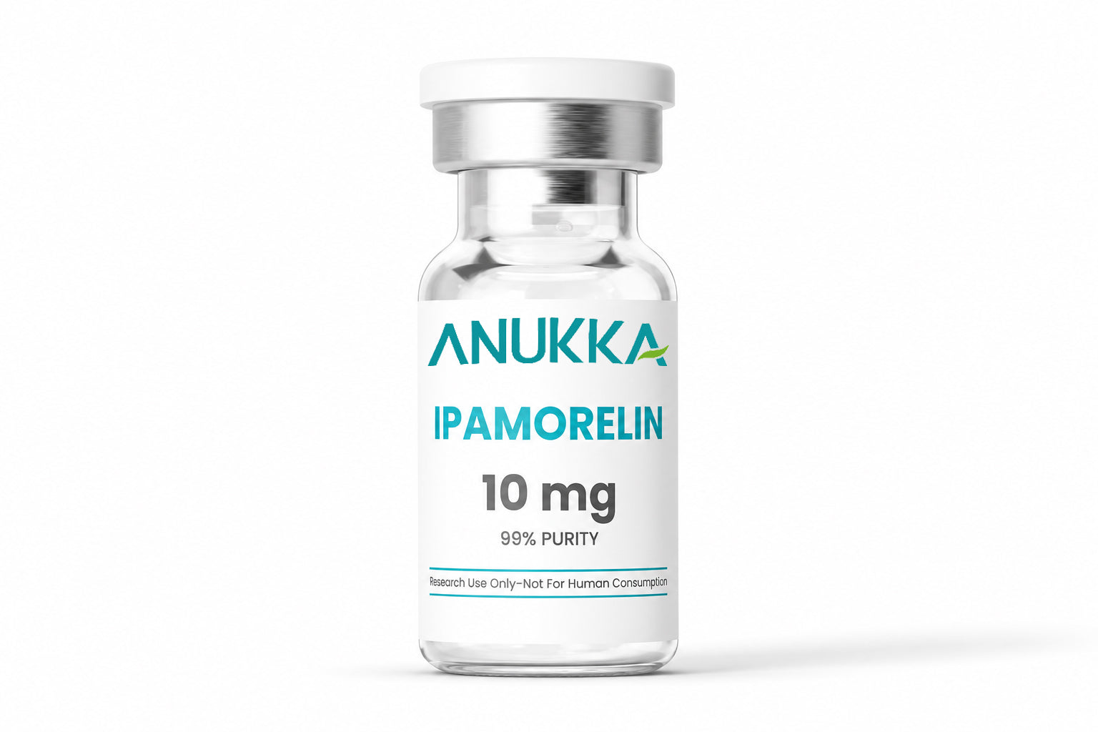 Ipamorelin 10mg labeled vial product photo on white background