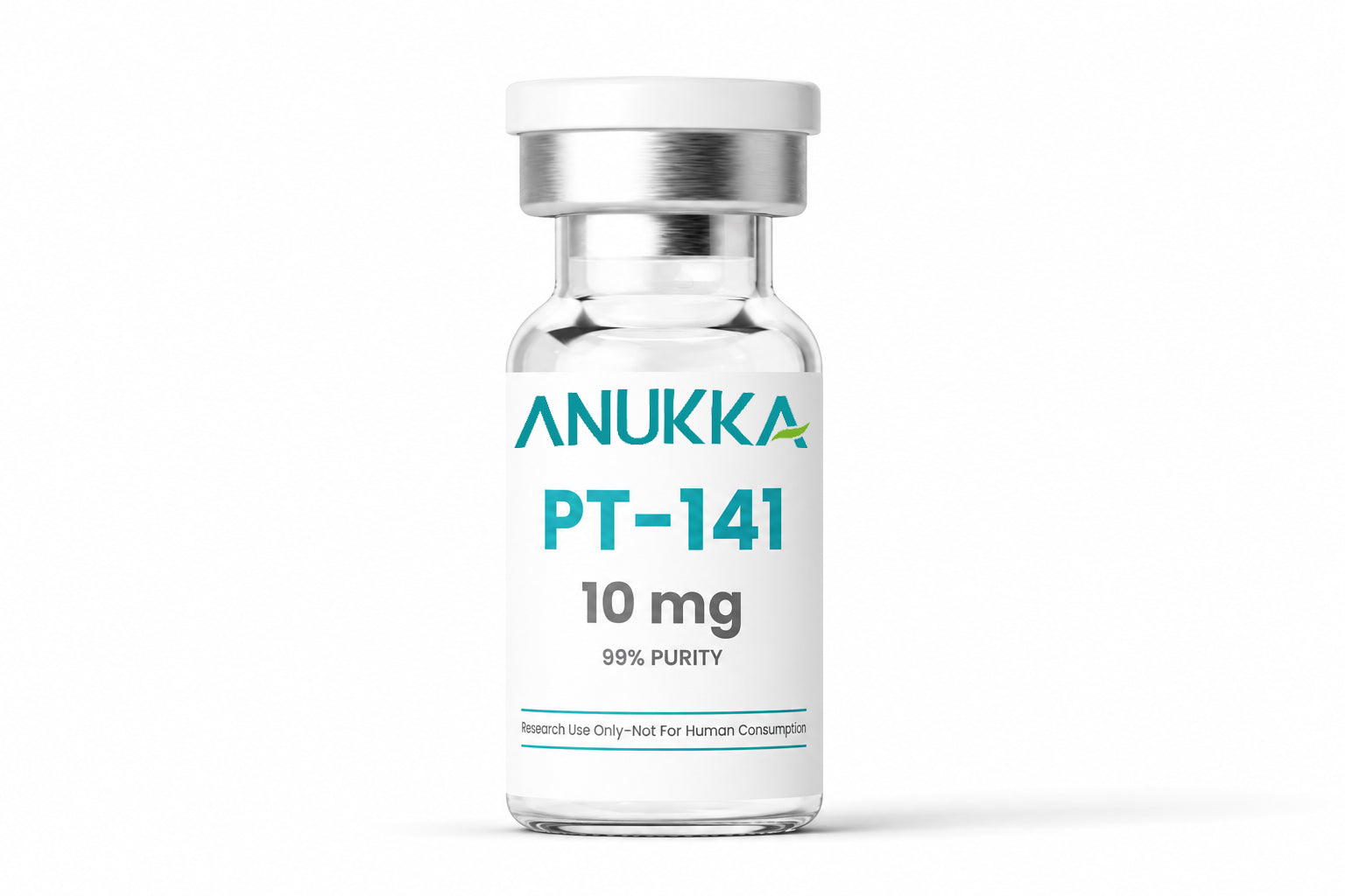 PT-141 10mg labeled vial product photo on white background