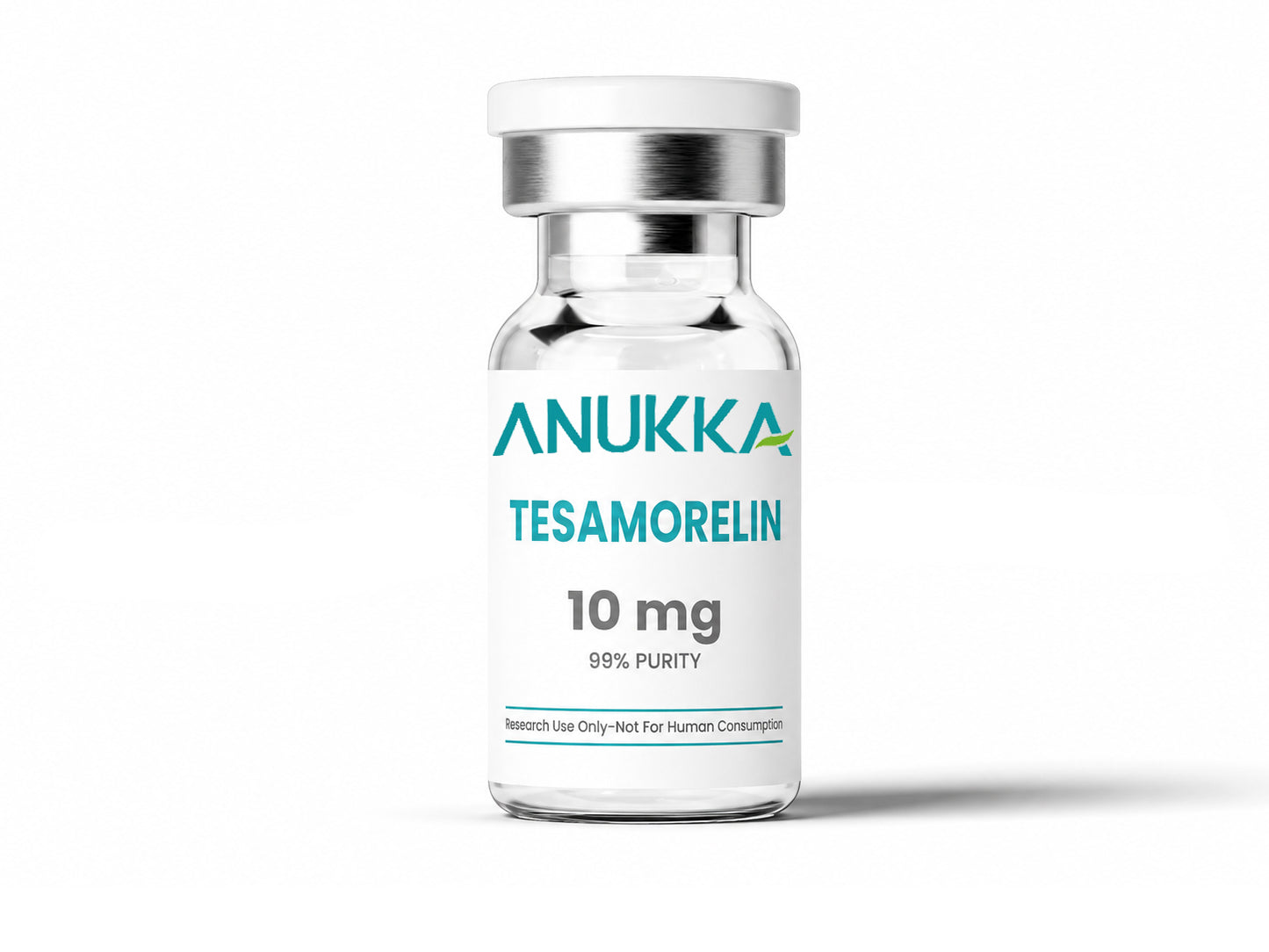 Tesamorelin 10mg labeled vial product packaging on white background