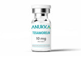 Tesamorelin 10mg labeled vial product packaging on white background