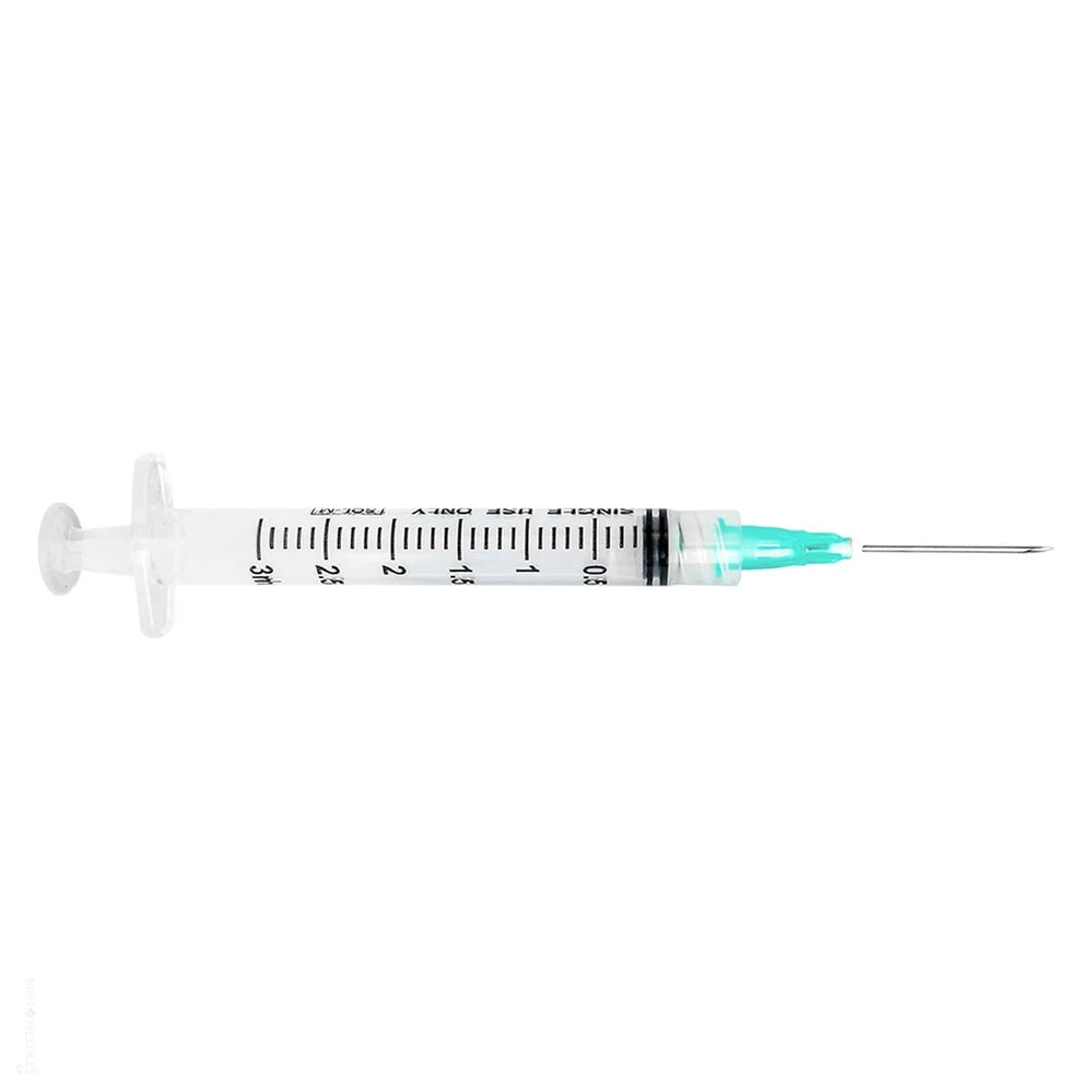Sol-M 10 mL graduated syringe with an attached needle