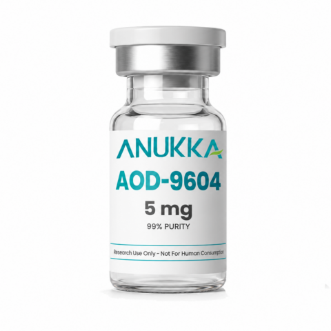ANUKKA AOD-9604 5 mg glass vial with a silver cap