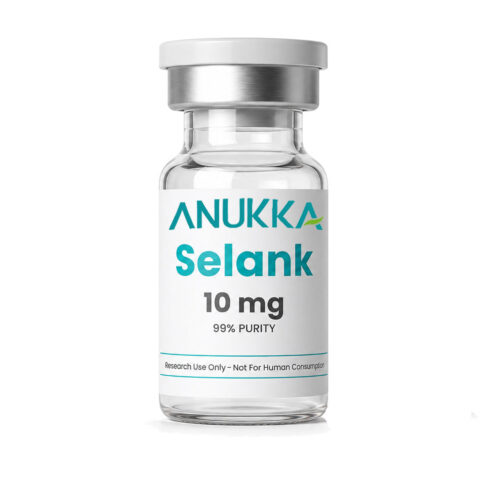 ANUKKA Selank 10 mg glass vial with a silver cap