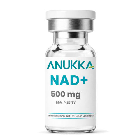 ANUKKA NAD+ 500 mg glass vial with a silver cap