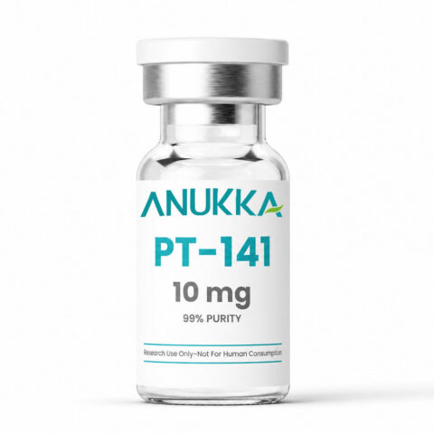 ANUKKA PT-141 10 mg glass vial with a silver cap
