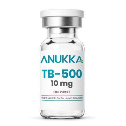 ANUKKA TB-500 10 mg glass vial with a silver cap